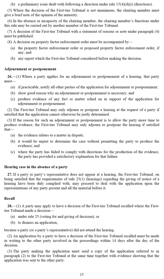 The First-Tier Tribunal Housing and Property Chamber (Procedure) (Scotland) Draft Regulations 2012