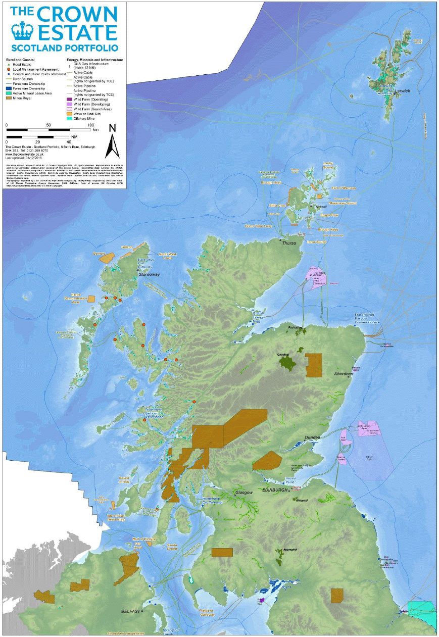 This map illustrates the location of key activities in Scotland