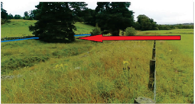 In this case the current parcel boundary is on the right on the far-left dyke