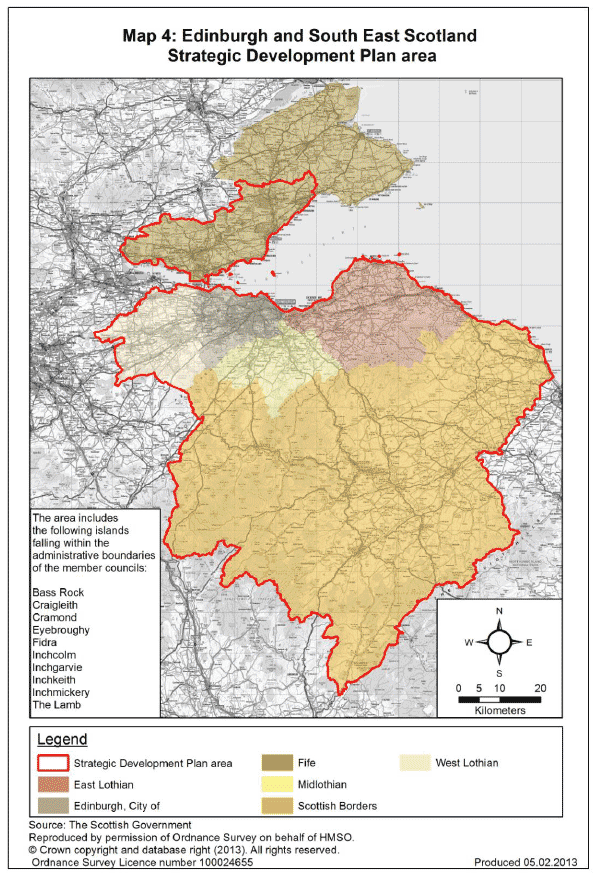 Map 4 Edinburgh and South East Scotland Strategic Development Plan Area