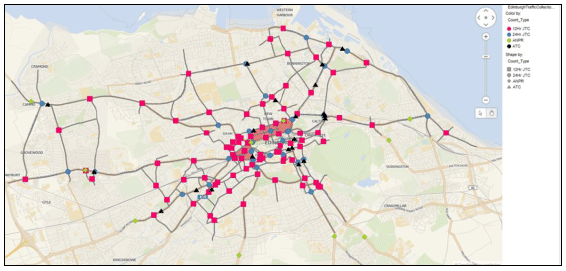 Figure 6: Traffic data collected for Edinburgh during November 2016.
