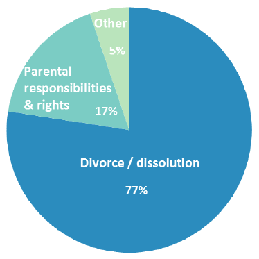 Figure 7: Family cases initiated in the civil courts, 2015-16