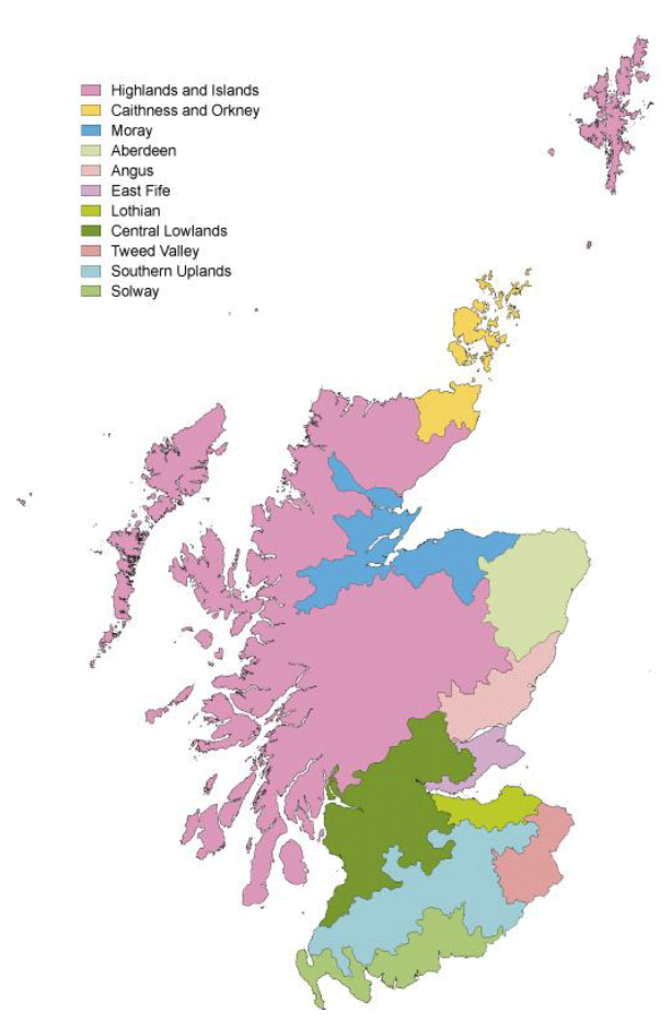 Figure 56 Land use regions of Scotland