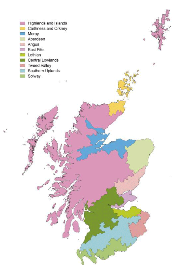 Figure 8 Land use regions of Scotland